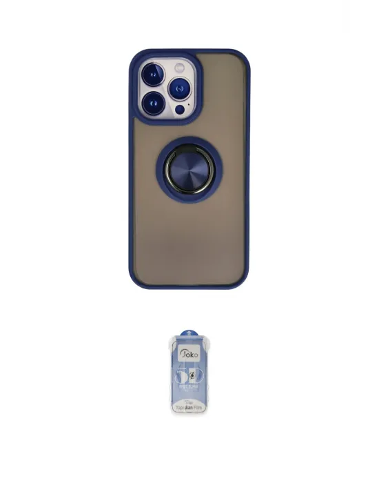 ieg™ iPhone 15 Pro Max Kılıf Yörünge Çizgi - Siyah Joko Magic 5D Cam