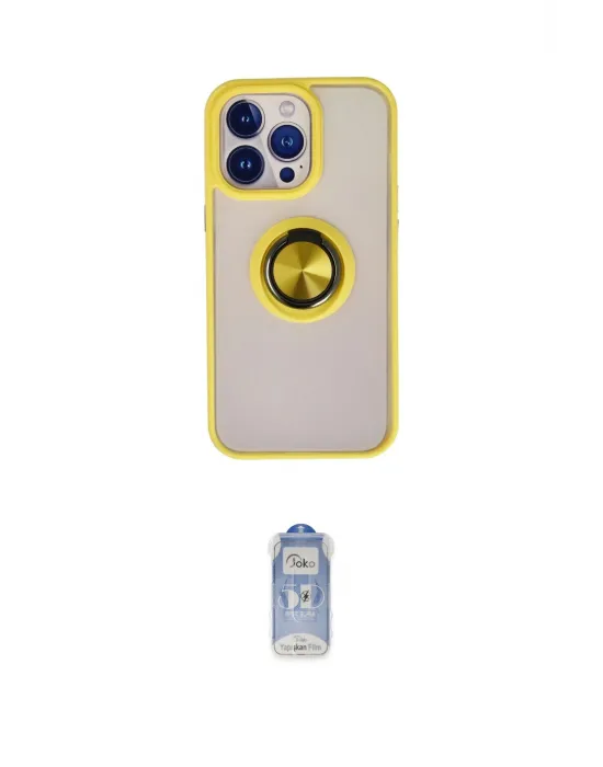 ieg™ iPhone 15 Pro Max Kılıf Yörünge Çizgi - Siyah Joko Magic 5D Cam