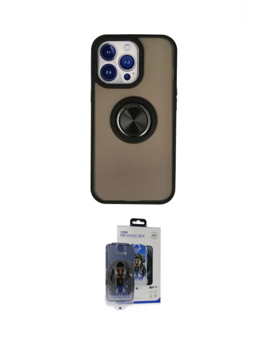 ieg™ iPhone 15 Pro Max Kılıf Yörünge Çizgi - Siyah Vanessa Magic Cam