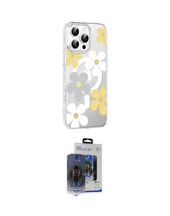 ieg™ iPhone 15 Pro Max Kılıf Yörünge Işık Prime - Siyah Vanessa Magic Cam