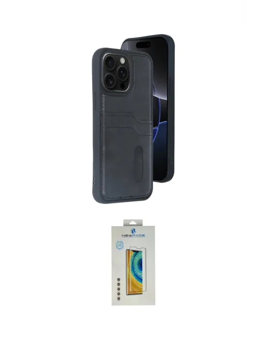 ieg™ iPhone 15 Pro Max Kılıf Yörünge Işık Serisi - Siyah Polymer Nano Ekran Koruyucu