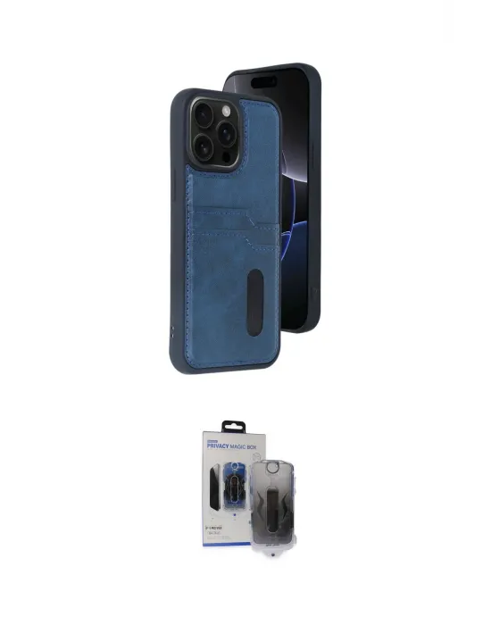 ieg™ iPhone 15 Pro Max Kılıf Yörünge Işık Serisi - Siyah Vanessa Magic Hayalet Cam