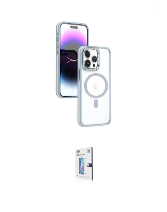 ieg™ iPhone 15 Pro Max Kılıf Yörünge Klasik - Siyah Bilvis 0.18mm Plus Cam Ekran Koruyucu