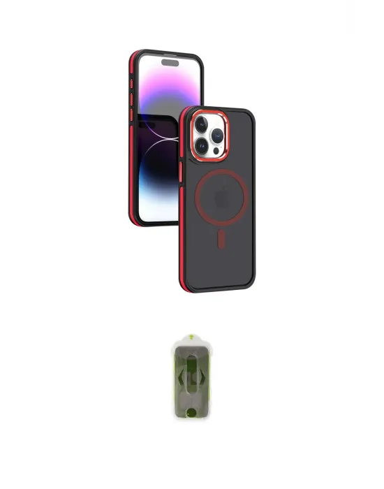 ieg™ iPhone 15 Pro Max Kılıf Yörünge Klasik - Siyah Joko Magic 5D Hayalet Cam