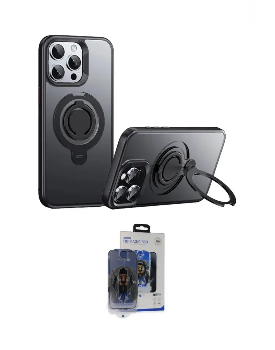 ieg™ iPhone 15 Pro Max Kılıf Zirve Çizgi Prime - Siyah Vanessa Magic Cam