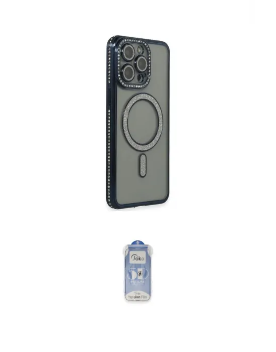 ieg™ iPhone 15 Pro Max Kılıf Zirve Doku Prime - Siyah Joko Magic 5D Cam