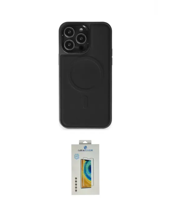 ieg™ iPhone 15 Pro Max Kılıf Zirve Işık Serisi - Siyah Polymer Nano Ekran Koruyucu