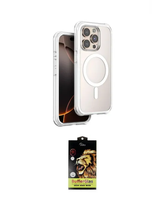 ieg™ iPhone 15 Pro Max Kılıf Zirve Klasik Prime - Siyah Buffer Cam Ekran Koruyucu