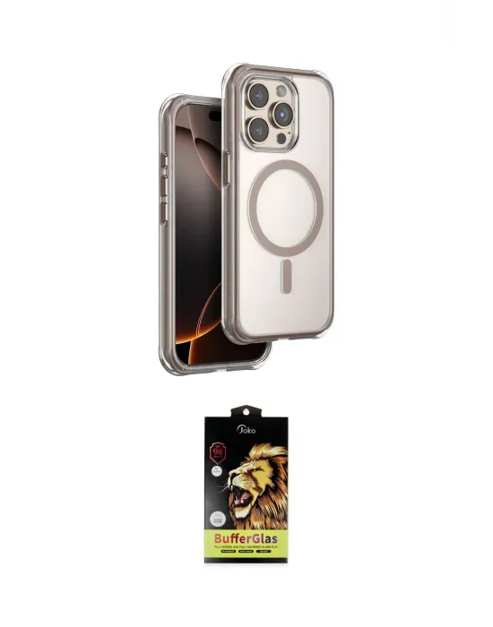 ieg™ iPhone 15 Pro Max Kılıf Zirve Klasik Prime - Siyah Buffer Cam Ekran Koruyucu