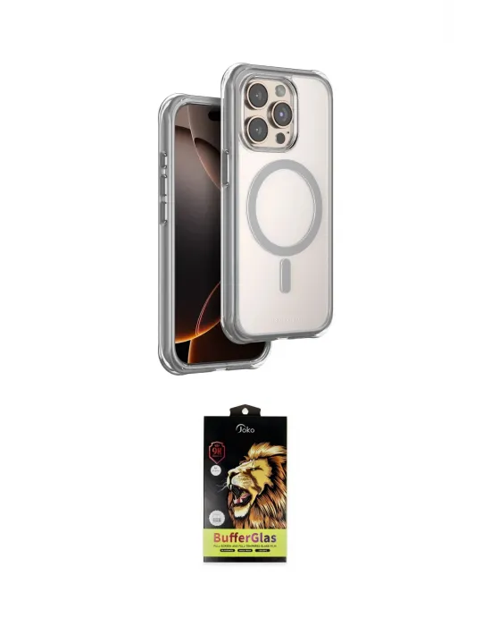 ieg™ iPhone 15 Pro Max Kılıf Zirve Klasik Prime - Siyah Buffer Cam Ekran Koruyucu