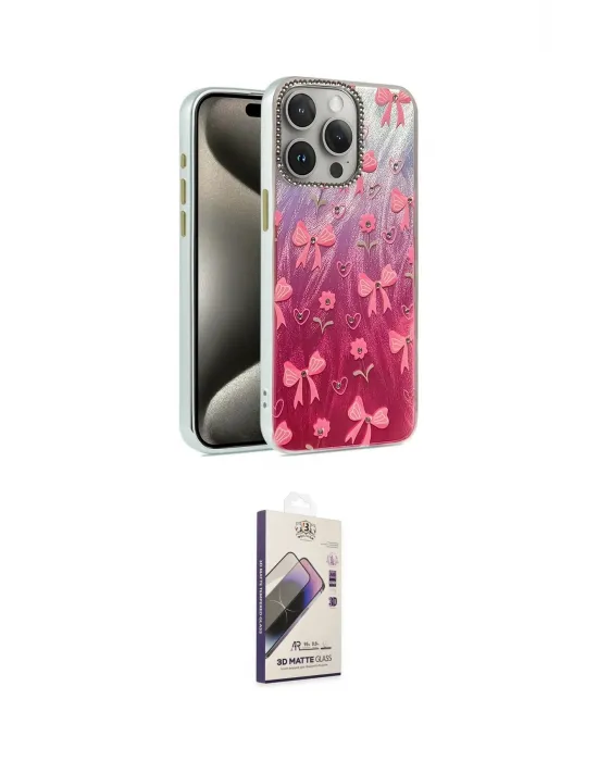 ieg™ iPhone 15 Pro Max Kılıf Zirve Modern Prime - Siyah Bilvis 3D Mat Cam Ekran Koruyucu