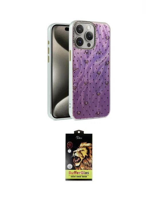 ieg™ iPhone 15 Pro Max Kılıf Zirve Modern Prime - Siyah Buffer Cam Ekran Koruyucu