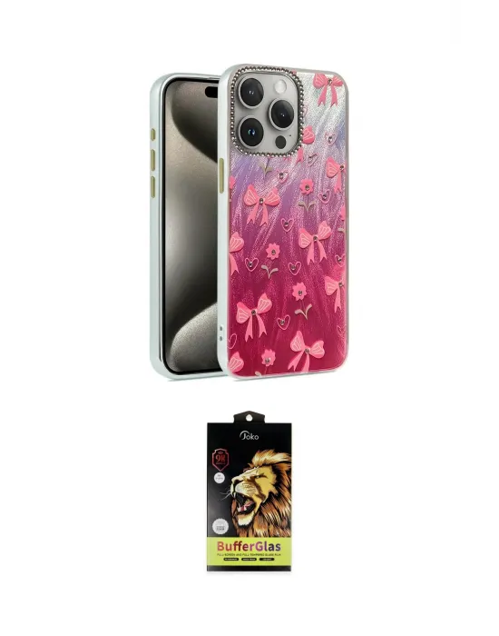 ieg™ iPhone 15 Pro Max Kılıf Zirve Modern Prime - Siyah Buffer Cam Ekran Koruyucu