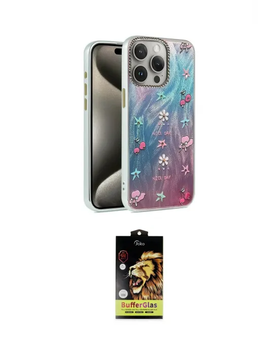 ieg™ iPhone 15 Pro Max Kılıf Zirve Modern Prime - Siyah Buffer Cam Ekran Koruyucu