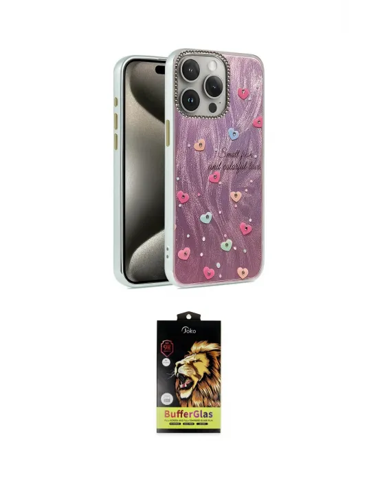 ieg™ iPhone 15 Pro Max Kılıf Zirve Modern Prime - Siyah Buffer Cam Ekran Koruyucu