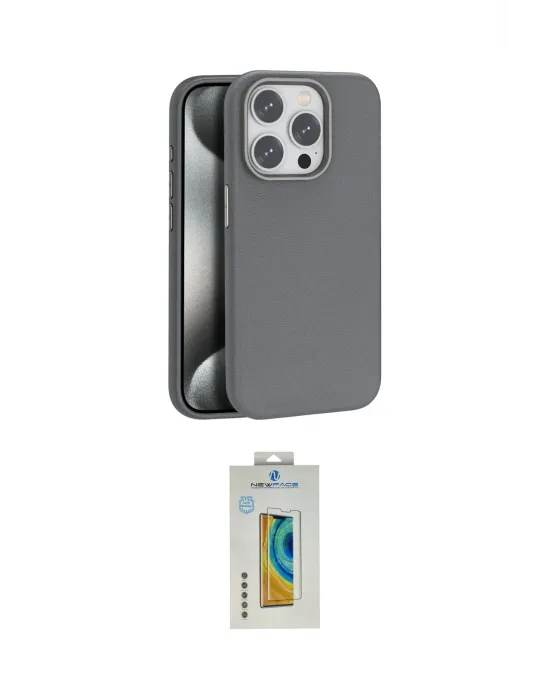 ieg™ iPhone 15 Pro Max Kılıf Zirve Modern Prime - Siyah Polymer Nano Ekran Koruyucu