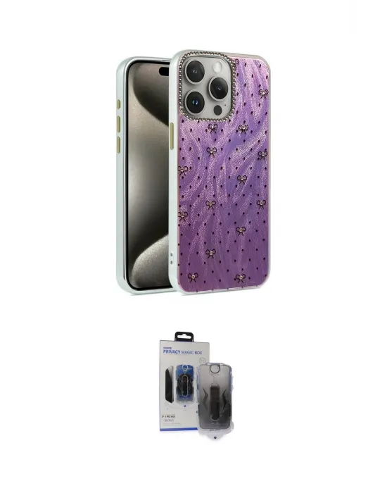 ieg™ iPhone 15 Pro Max Kılıf Zirve Modern Prime - Siyah Vanessa Magic Hayalet Cam