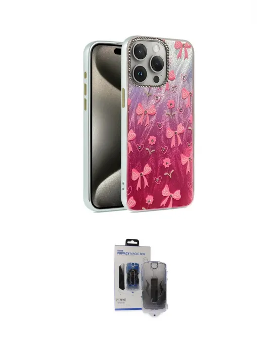 ieg™ iPhone 15 Pro Max Kılıf Zirve Modern Prime - Siyah Vanessa Magic Hayalet Cam