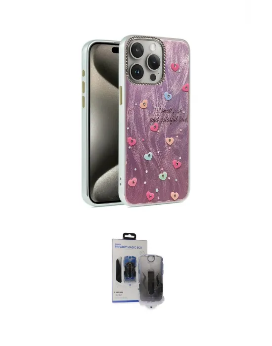 ieg™ iPhone 15 Pro Max Kılıf Zirve Modern Prime - Siyah Vanessa Magic Hayalet Cam