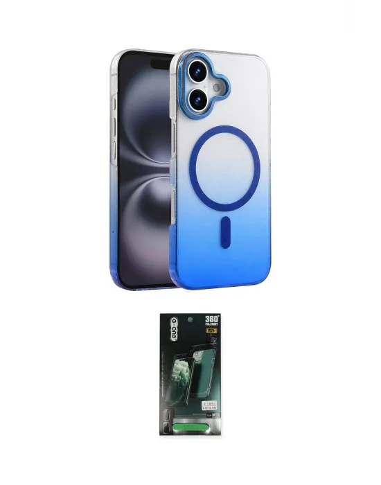ieg™ iPhone 16 Kılıf Ahenk Doku Özel Seri - Siyah 360 Mat Full Body Arka Koruyucu