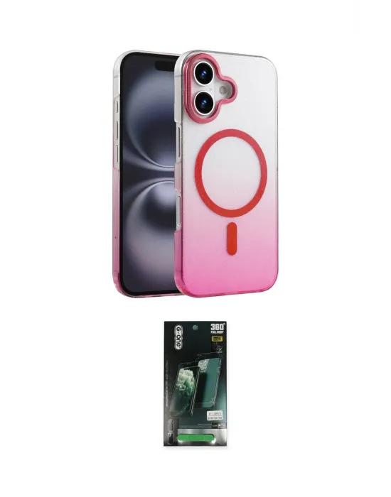 ieg™ iPhone 16 Kılıf Ahenk Doku Özel Seri - Siyah 360 Mat Full Body Arka Koruyucu
