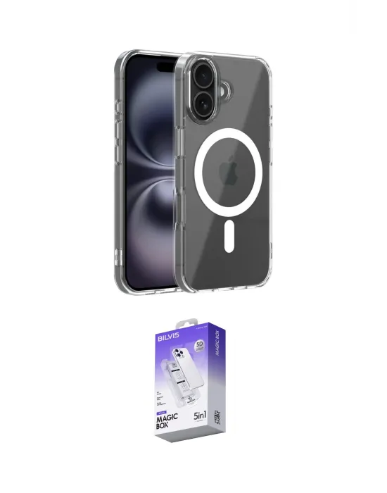 ieg™ iPhone 16 Kılıf Ahenk Minimal Serisi - Siyah Bilvis 5in1 3D Magic Cam Ekran Koruyucu