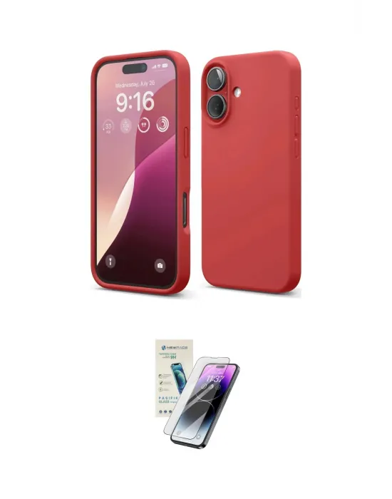 ieg™ iPhone 16 Kılıf Ahenk Serisi - Şeffaf Pasifik Cam Ekran Koruyucu