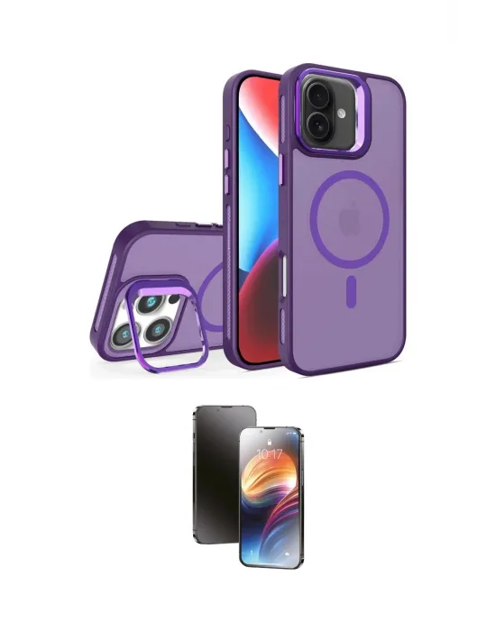 ieg™ iPhone 16 Kılıf Akış Form - Siyah 3D Antistatik Mat Seramik Nano Ekran Koruyucu