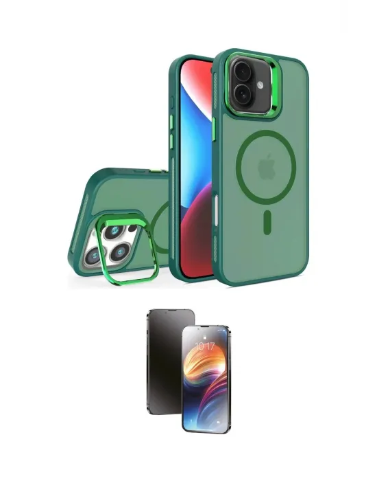 ieg™ iPhone 16 Kılıf Akış Form - Siyah 3D Antistatik Mat Seramik Nano Ekran Koruyucu