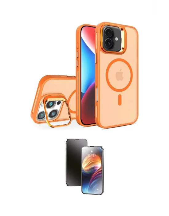 ieg™ iPhone 16 Kılıf Akış Form - Siyah 3D Antistatik Mat Seramik Nano Ekran Koruyucu