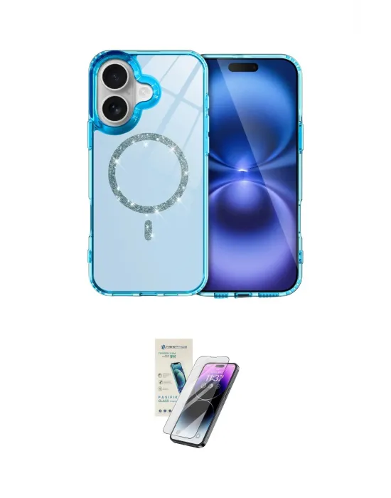 ieg™ iPhone 16 Kılıf Kıvılcım Form Prime - Şeffaf Pasifik Cam Ekran Koruyucu