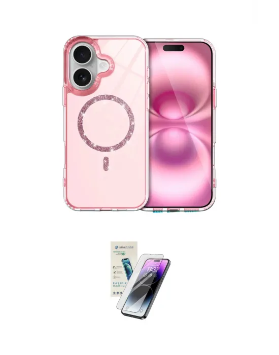 ieg™ iPhone 16 Kılıf Kıvılcım Form Prime - Şeffaf Pasifik Cam Ekran Koruyucu