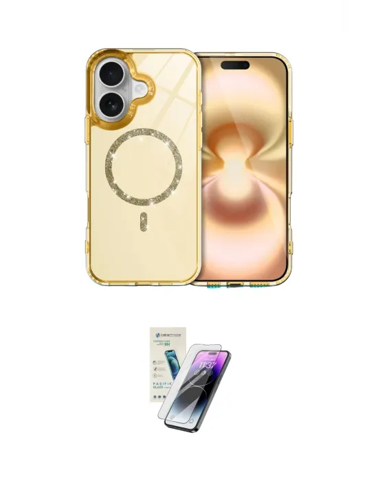 ieg™ iPhone 16 Kılıf Kıvılcım Form Prime - Şeffaf Pasifik Cam Ekran Koruyucu