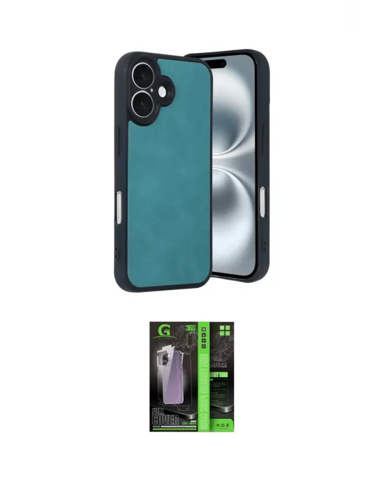 ieg™ iPhone 16 Kılıf Kıvılcım Işık Serisi - Şeffaf 360 Full Body Arka Koruyucu
