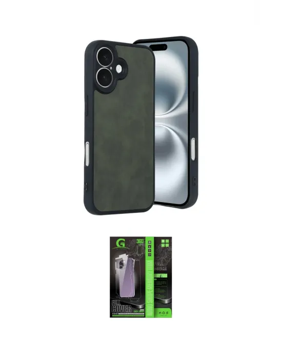 ieg™ iPhone 16 Kılıf Kıvılcım Işık Serisi - Şeffaf 360 Full Body Arka Koruyucu