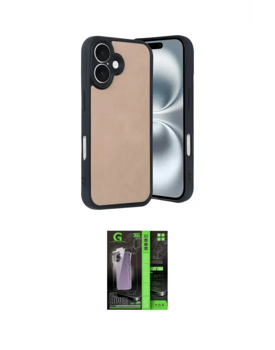 ieg™ iPhone 16 Kılıf Kıvılcım Işık Serisi - Şeffaf 360 Full Body Arka Koruyucu