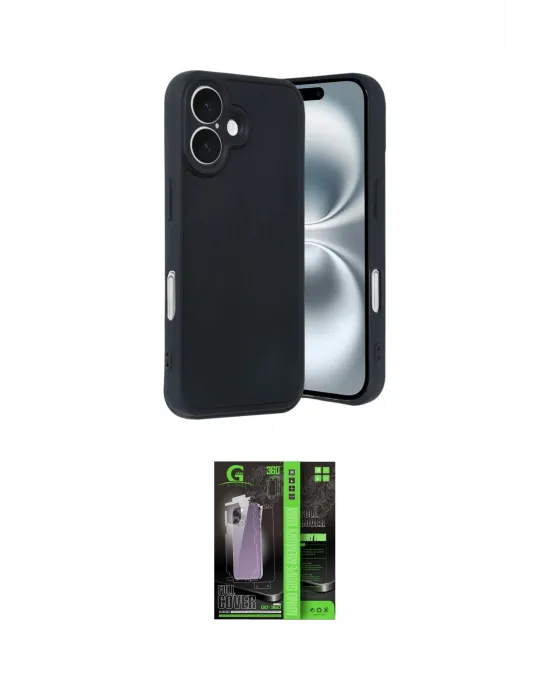 ieg™ iPhone 16 Kılıf Kıvılcım Işık Serisi - Şeffaf 360 Full Body Arka Koruyucu