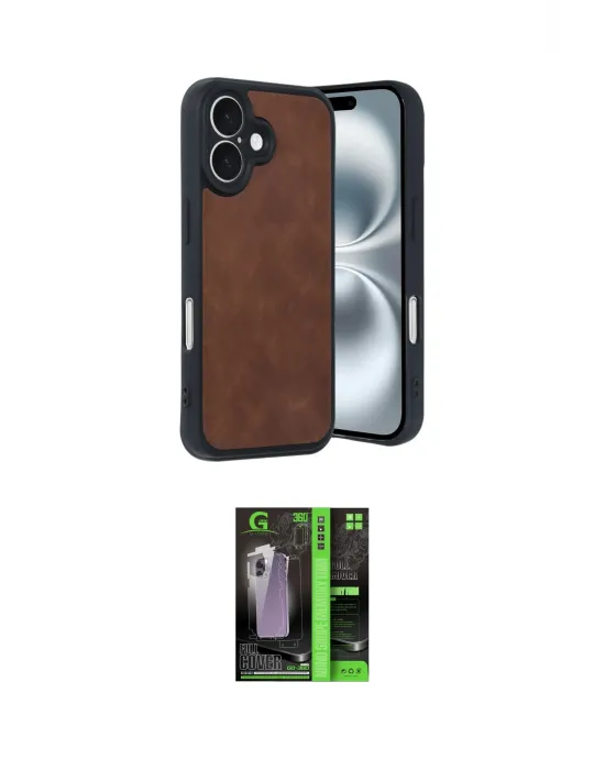 ieg™ iPhone 16 Kılıf Kıvılcım Işık Serisi - Şeffaf 360 Full Body Arka Koruyucu