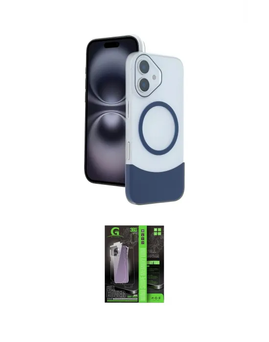 ieg™ iPhone 16 Kılıf Kozmos Form Özel Seri - Şeffaf 360 Full Body Arka Koruyucu