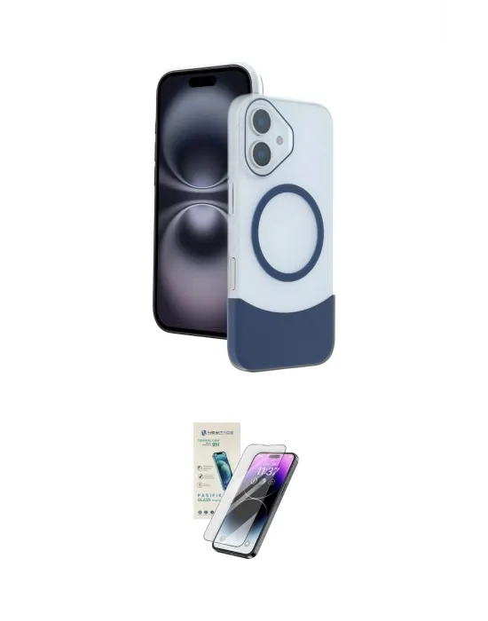 ieg™ iPhone 16 Kılıf Kozmos Form Özel Seri - Şeffaf Pasifik Cam Ekran Koruyucu
