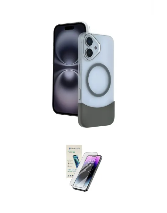 ieg™ iPhone 16 Kılıf Kozmos Form Özel Seri - Şeffaf Pasifik Cam Ekran Koruyucu