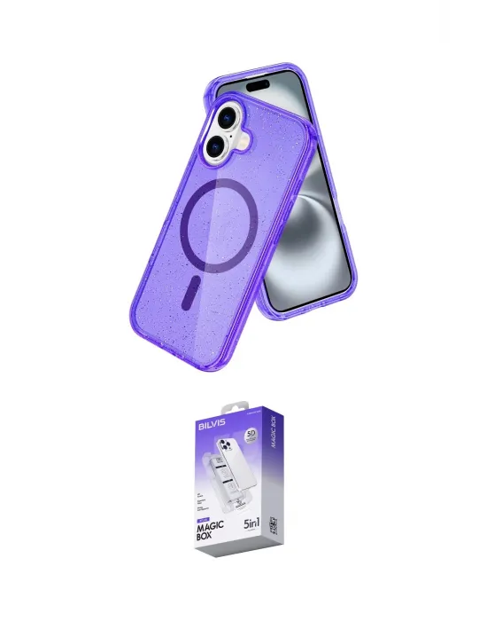 ieg™ iPhone 16 Kılıf Nova Asil Prime - Siyah Bilvis 5in1 3D Magic Cam Ekran Koruyucu