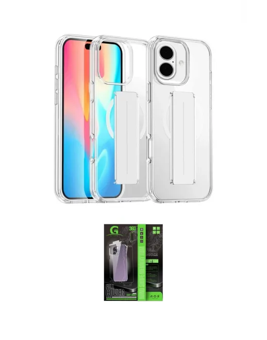 ieg™ iPhone 16 Kılıf Nova Işık Koleksiyonu - Şeffaf 360 Full Body Arka Koruyucu