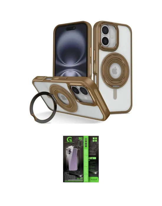 ieg™ iPhone 16 Kılıf Nova Minimal Serisi - Şeffaf 360 Full Body Arka Koruyucu