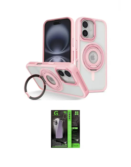 ieg™ iPhone 16 Kılıf Nova Minimal Serisi - Şeffaf 360 Full Body Arka Koruyucu
