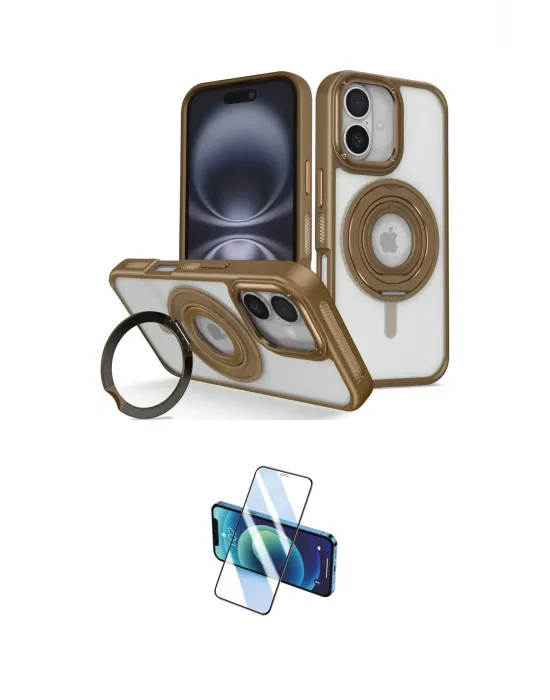 ieg™ iPhone 16 Kılıf Nova Minimal Serisi - Siyah 3D Antistatik Seramik Nano Ekran Koruyucu