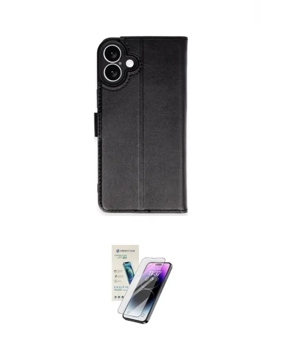 ieg™ iPhone 16 Kılıf Siluet Işık Serisi - Şeffaf Pasifik Cam Ekran Koruyucu