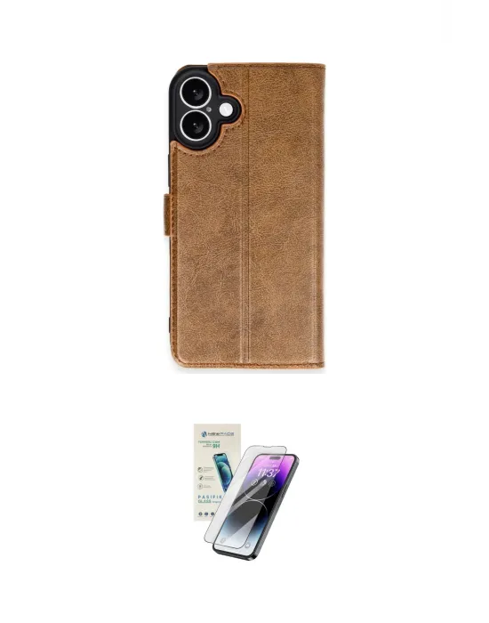 ieg™ iPhone 16 Kılıf Siluet Işık Serisi - Şeffaf Pasifik Cam Ekran Koruyucu