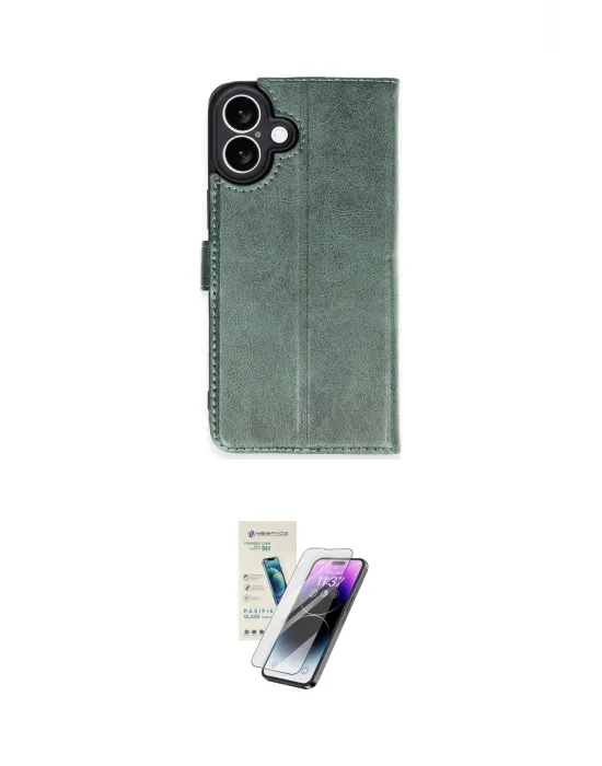 ieg™ iPhone 16 Kılıf Siluet Işık Serisi - Şeffaf Pasifik Cam Ekran Koruyucu