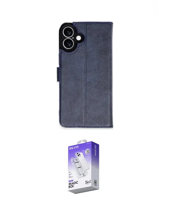 ieg™ iPhone 16 Kılıf Siluet Işık Serisi - Siyah Bilvis 5in1 3D Magic Cam Ekran Koruyucu